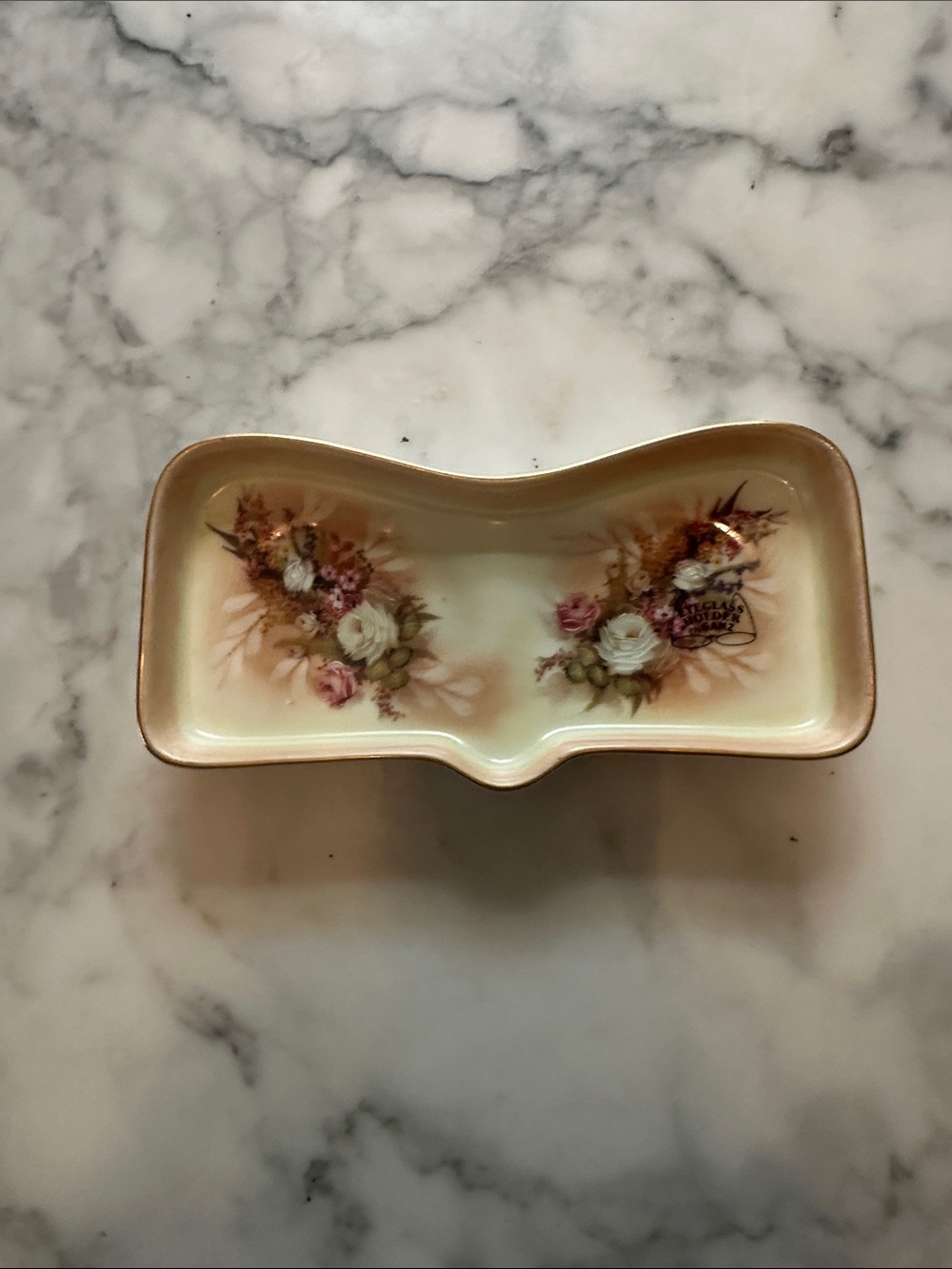 Ganz Floral Porcelain Eye Glass Holder NWT
